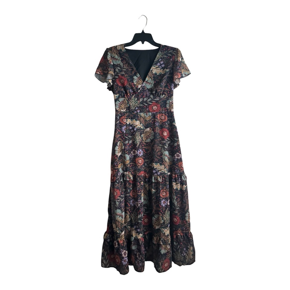 PinkBlush Floral Boho Deep V-Neck Maxi Dress Size Medium 6/8 - Picture 5 of 6